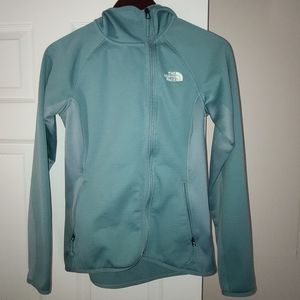 [EUC] The North Face - Teal/Green Asymmetric Full Zip Jacket Hoodie - Size Small